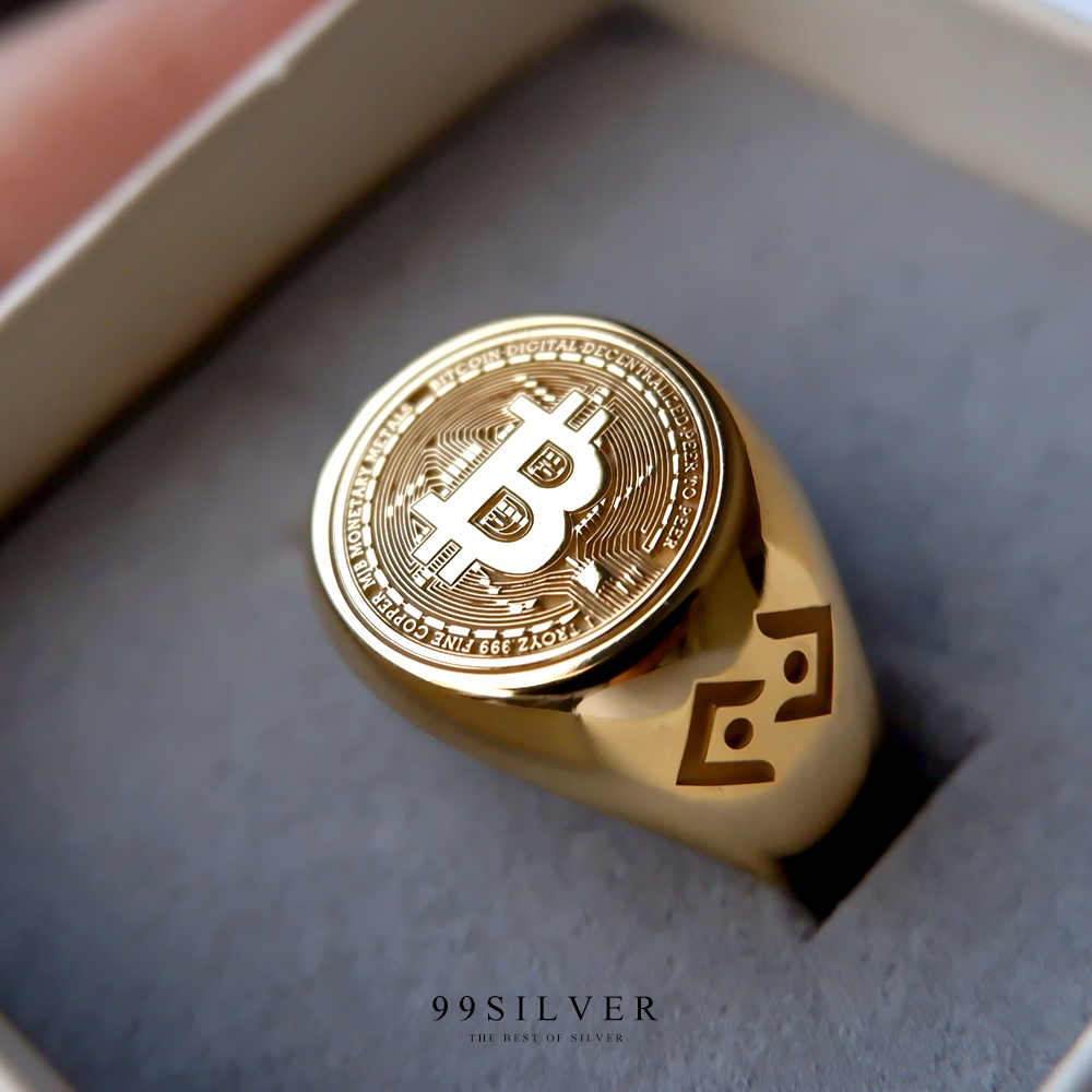 แหวน Bitcoin Crypto Ring สามารถเลือกหน้าแหวนได้ว่าจะเป็นเหรียญอะไร