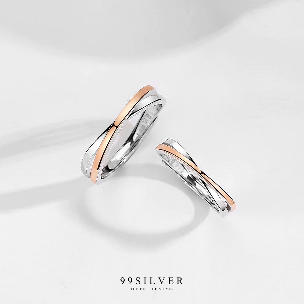 แหวนคู่รัก Infinity รักนิรันดร์ ตัดสีด้วยพิงค์โกลกับทองคำขาวหรูหรา