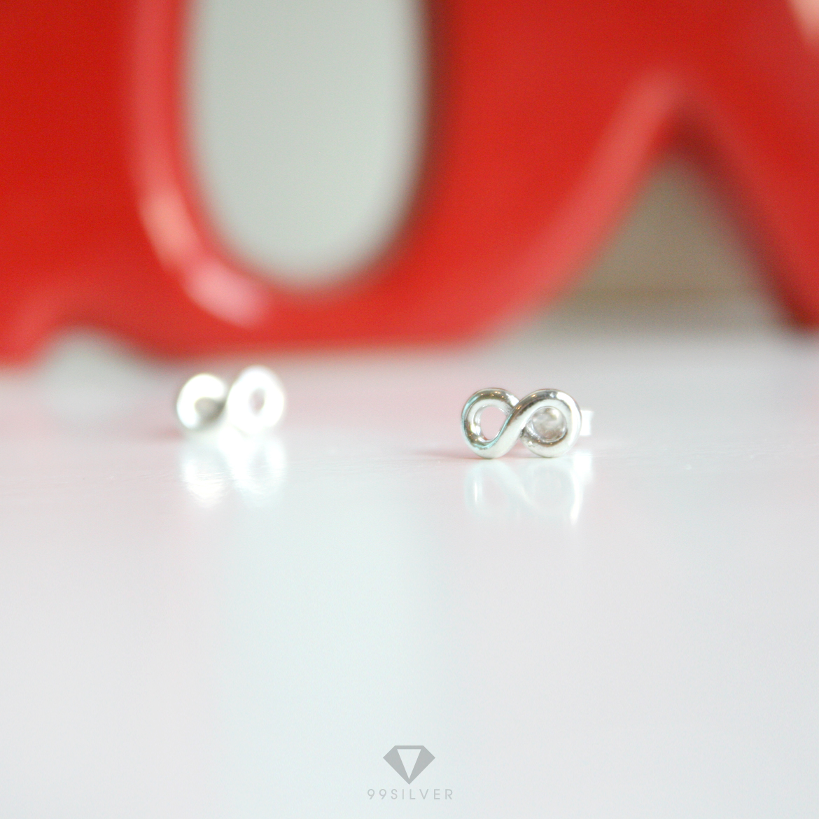 ต่างหูอินฟินิตี้ ขนาดเล็กแบบปักก้าน อินฟินิตี้ความหมายดีใส่ติดตัวง่ายๆสบายๆ