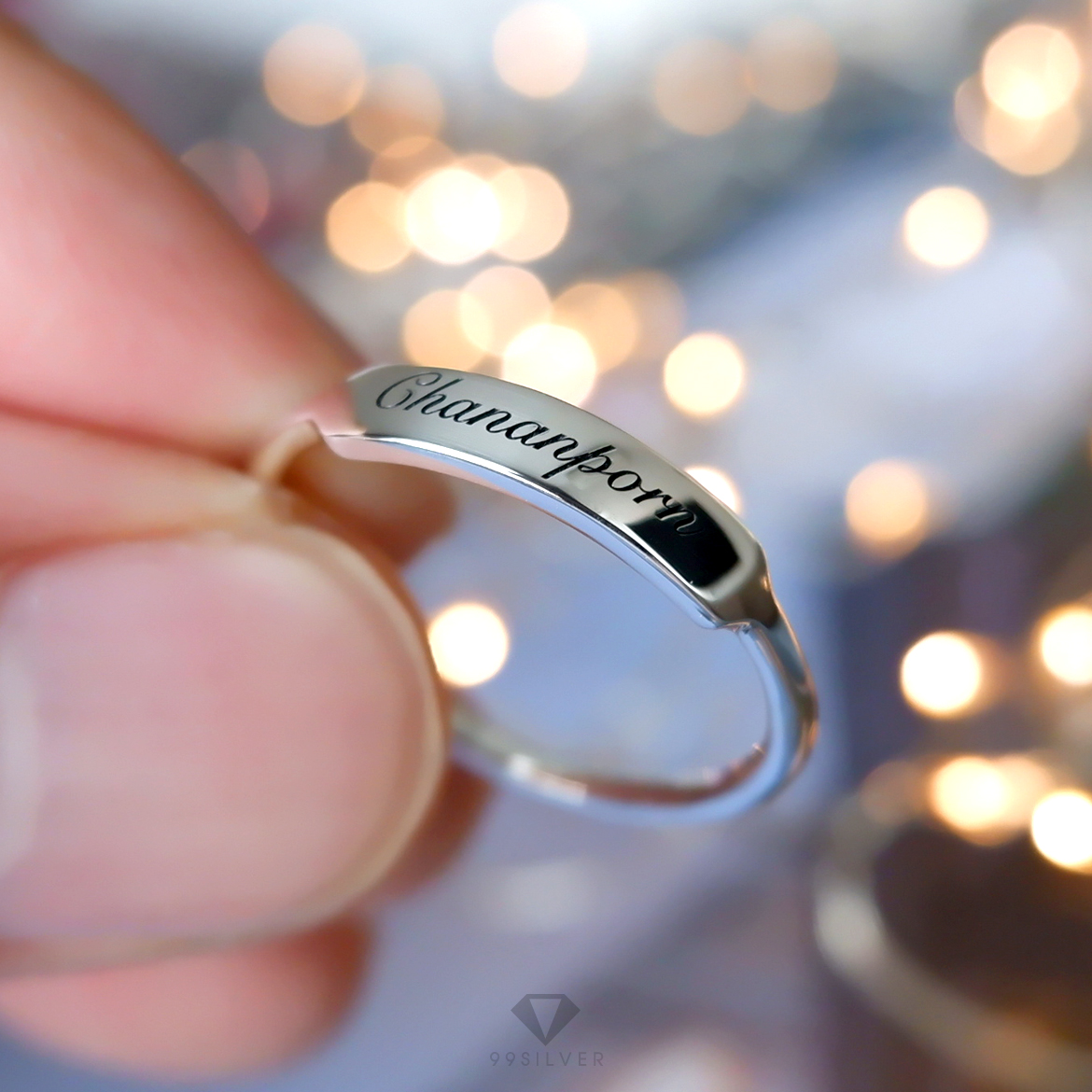 แหวนบาร์ Bar ring แบบจิ๋ว ก้านหนา 1.2 มิลลิเมตร หน้าบาร์สูง 3.5 มิลลิเมตร