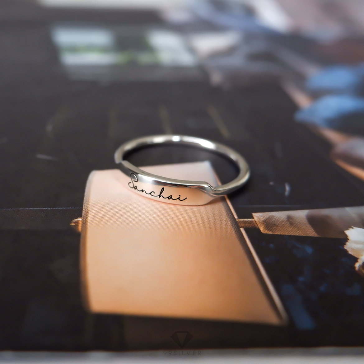 แหวนบาร์ Bar ring แบบจิ๋ว ก้านหนา 1.2 มิลลิเมตร หน้าบาร์สูง 3.5 มิลลิเมตร