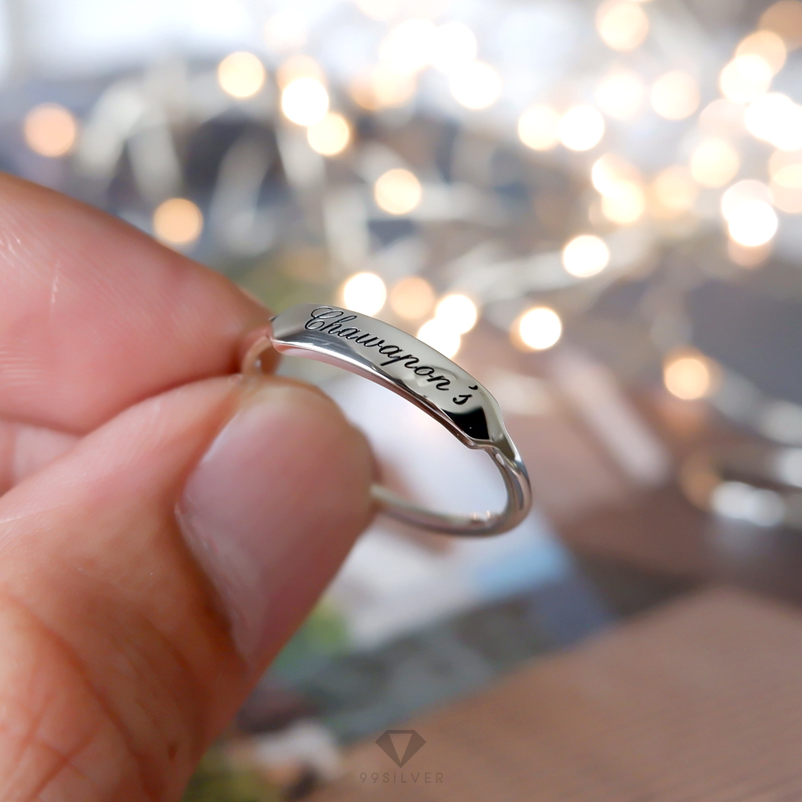 แหวนบาร์ Bar ring แบบจิ๋ว ก้านหนา 1.2 มิลลิเมตร หน้าบาร์สูง 3.5 มิลลิเมตร