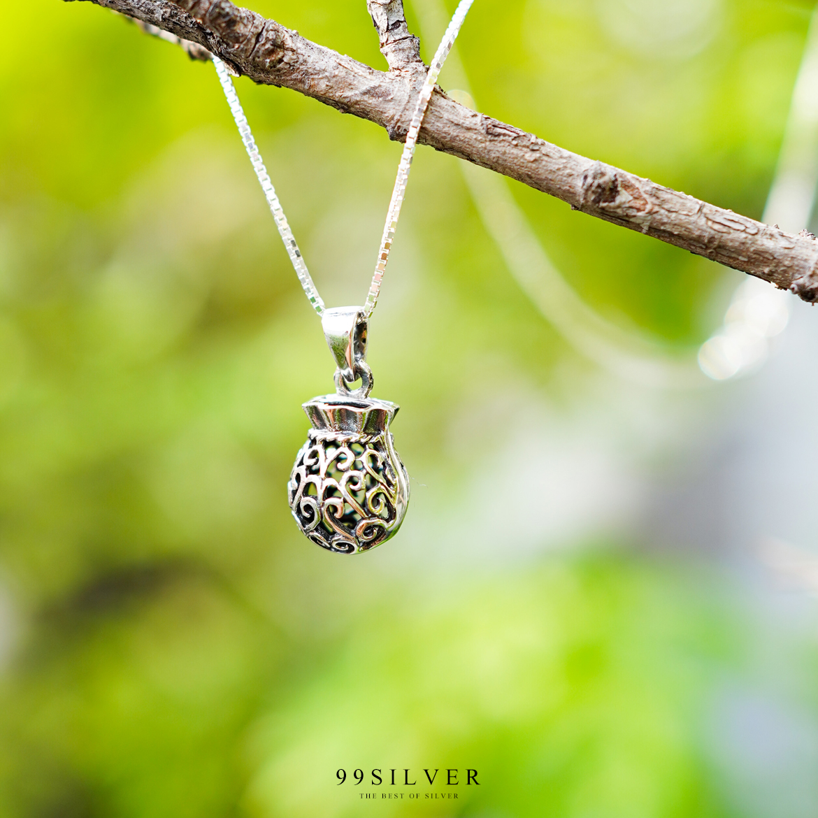 จี้เงินถุงทองเก็บทรัพย์ สำหรับค้าขาย เน้นเรื่องการเงิน