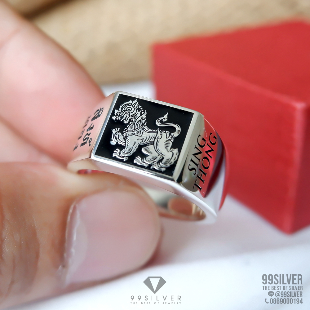 แหวนหน้าเหลี่ยม 11x11 มม. เนื้อตัน สามารถออกแบบ logo หรืออักษรได้อิสระ