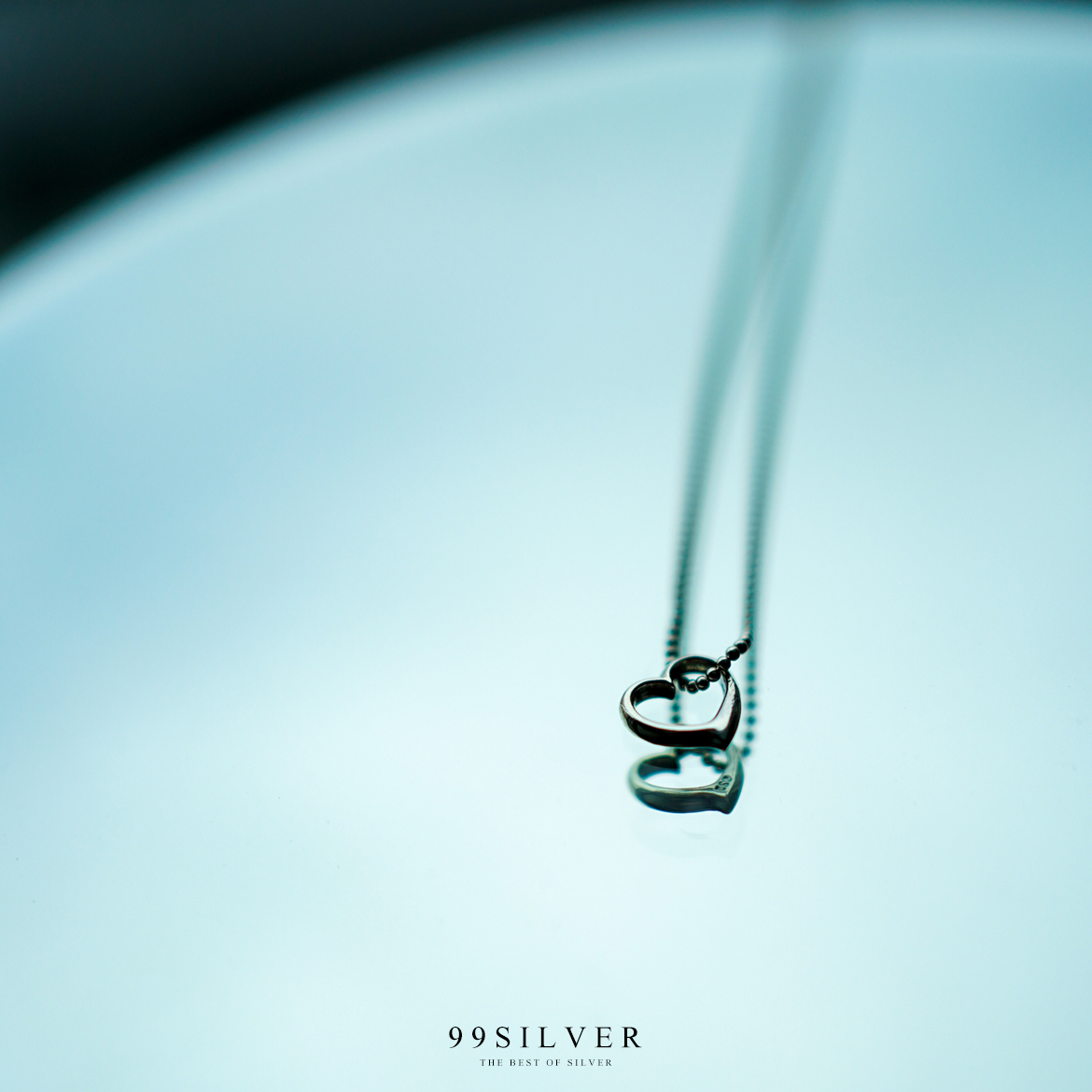 จี้หัวใจโปร่ง เรือนเงินแท้ แบบเล็กๆ สร้อยคล้องเข้าไปในจี้ น่ารัก