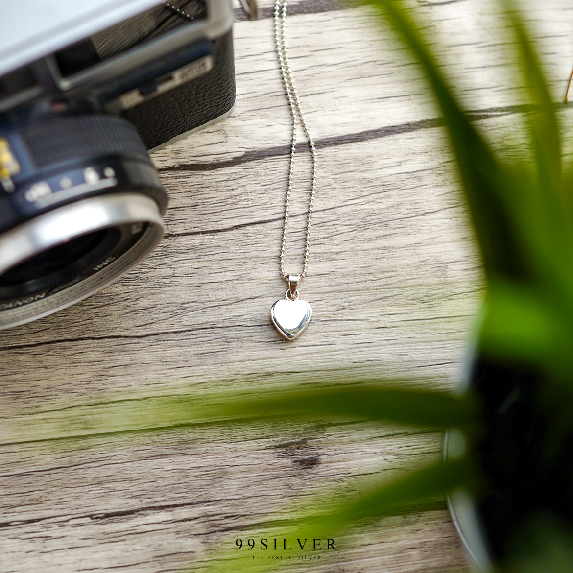 จี้หัวใจกล่อง แบบเล็กเรียบน่ารัก ผิวเงา สามารถสลักชื่อได้
