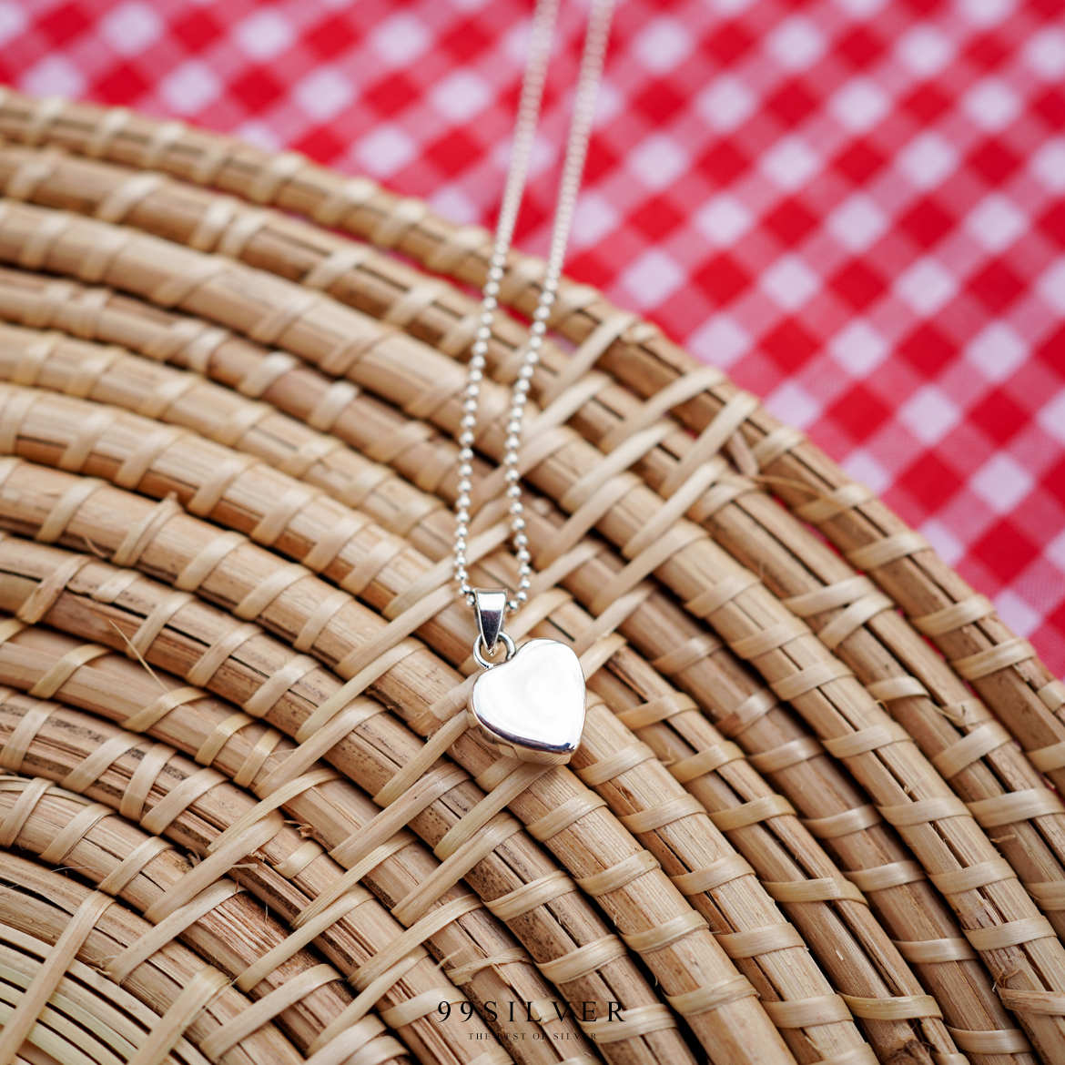 จี้หัวใจกล่อง แบบเล็กเรียบน่ารัก ผิวเงา สามารถสลักชื่อได้