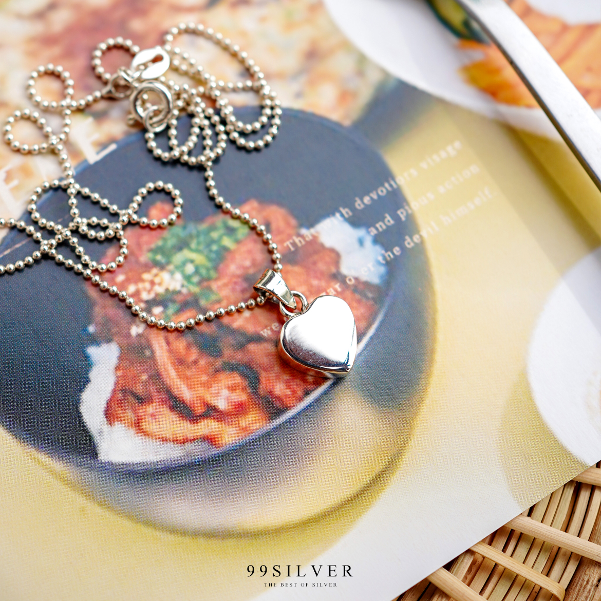 จี้หัวใจกล่อง แบบเล็กเรียบน่ารัก ผิวเงา สามารถสลักชื่อได้