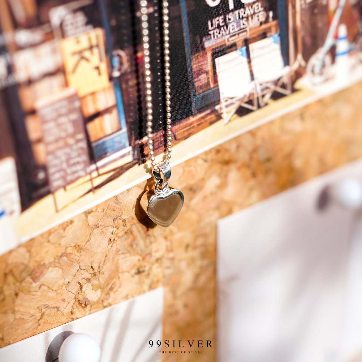 จี้หัวใจกล่อง แบบเล็กเรียบน่ารัก ผิวเงา สามารถสลักชื่อได้