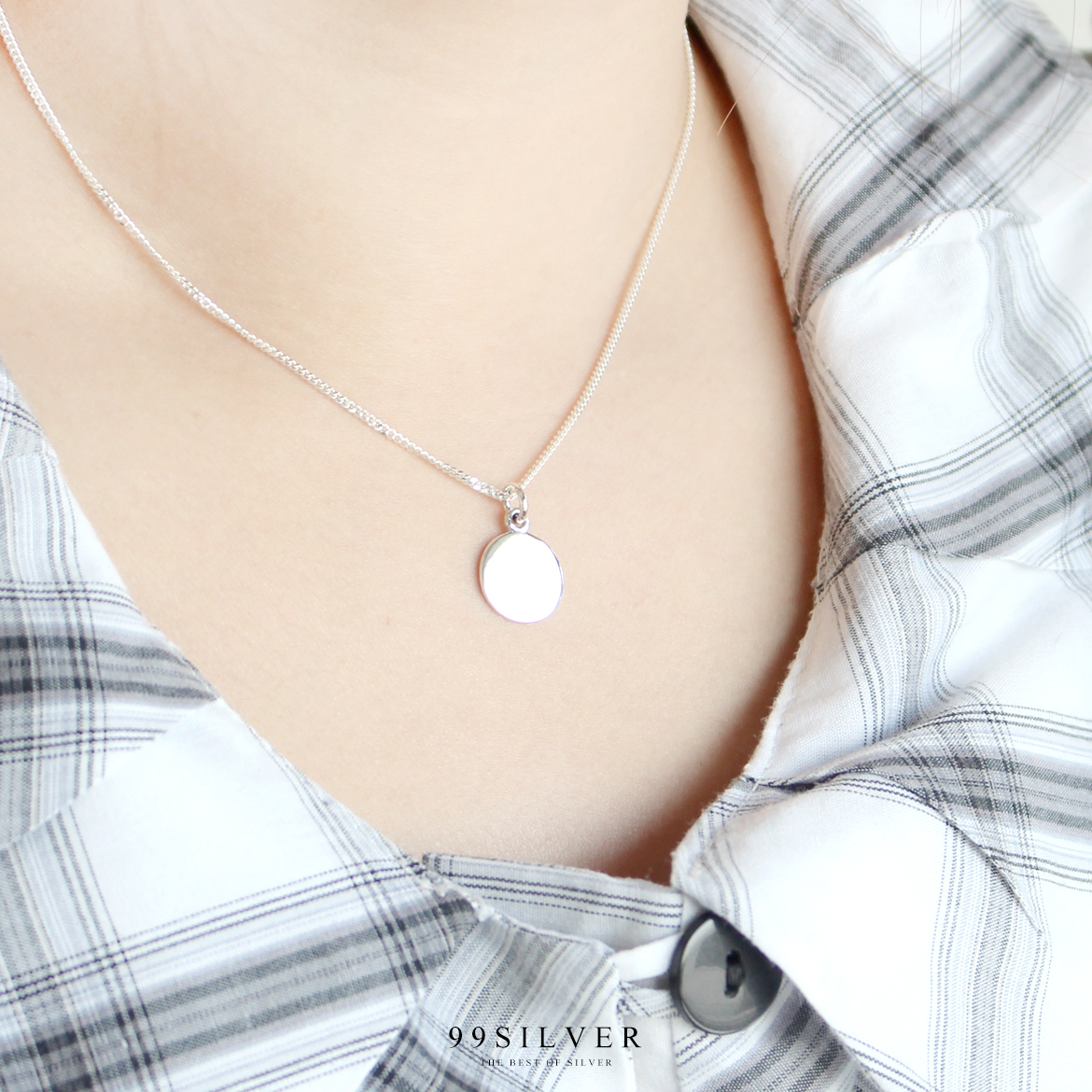 จี้กลม แผ่นเรียบ สลักอัการหรือรูปภาพได้ตามต้องการ ขนาด 11 มิลลิเมตร