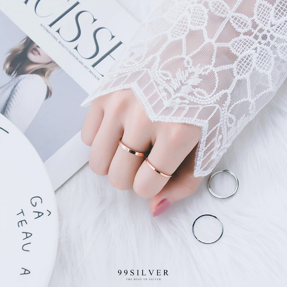 แหวนสแตนเลสฝังเพชร Cz Swiss แท้ 1 เม็๋ด ทรงหน้าเรียบ 2 มิลลิเมตร