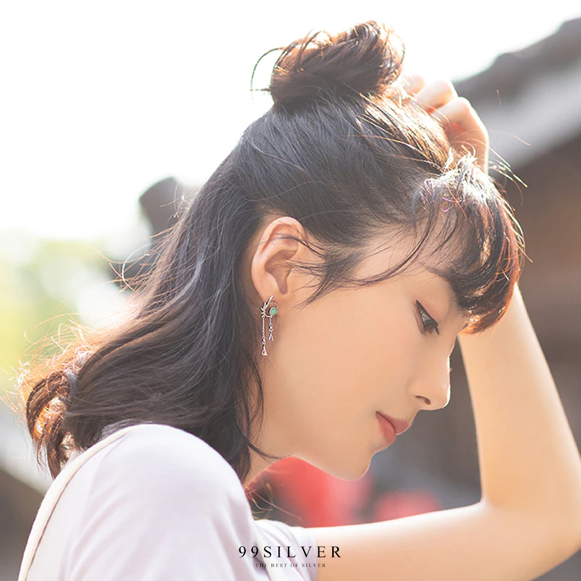 ต่างหูนกฟรามิงโก้ (Green Heron) สัตว์ในตำนานแห่งตะวันออก ประดับหิน Opal