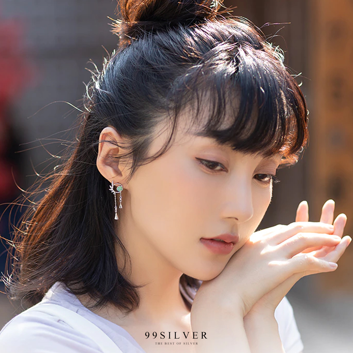 ต่างหูนกฟรามิงโก้ (Green Heron) สัตว์ในตำนานแห่งตะวันออก ประดับหิน Opal