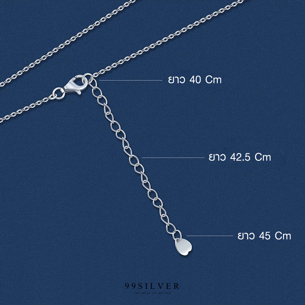 จี้ Moon Night ประดับ Cz สี Light Blue เป็นทรงพระจันทร์เสี้ยวและดวงดาว