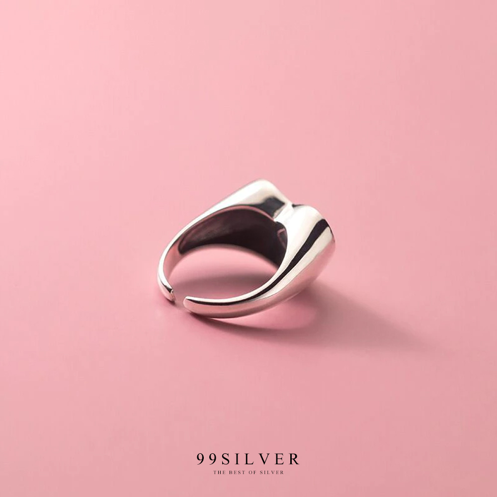 แหวนหัวใจ เงินแท้ หน้าเรือนฝังเพชร cz สีชมพู Zircon  และสีเขียว Star Party