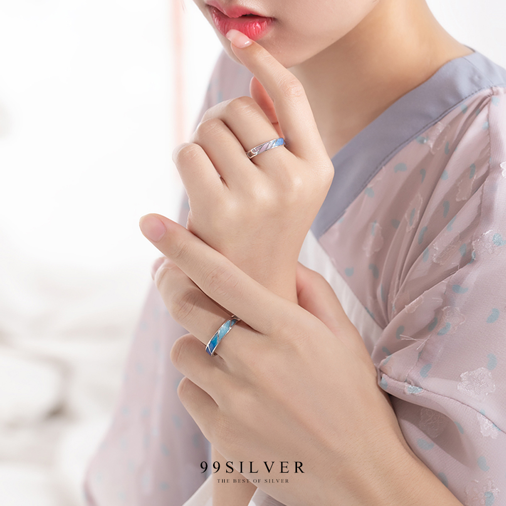 แหวนคู่รัก สี Gradian ฟ้าและชมพู สายลมและเสียงเพลง สีหวานๆทั้งชายและหญิง