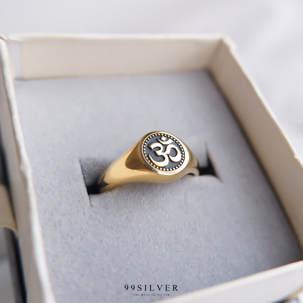 แหวนโอม นมัสเต แห่งความซื่อสัตย์ ค้าขายร่ำรวย ทำธุรกิจการงานรุ่งเรือง