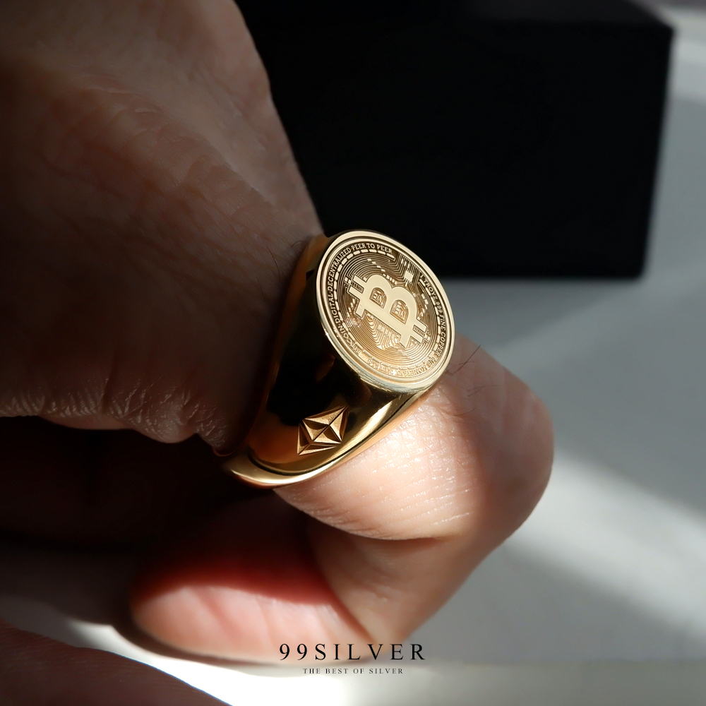 แหวน Bitcoin Crypto Ring สามารถเลือกหน้าแหวนได้ว่าจะเป็นเหรียญอะไร