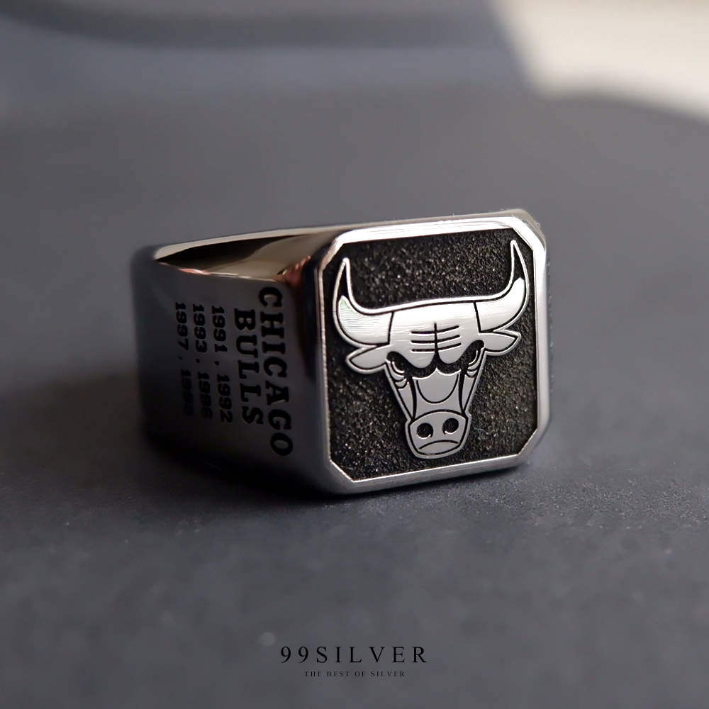 แหวน Signet Ring เนื้อแตนเลสแท้ผิวเงาวาว ขอบลบมุม หน้าแหวน 15x17 มม.