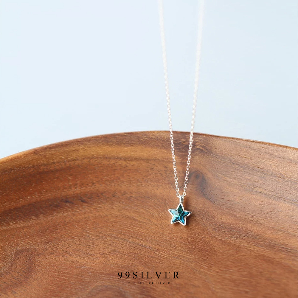 จี้ดาวประดับเพชร Cz swiss แท้ สีฟ้า Blue Topaz ขนาดน่ารักๆสำหรับสาวๆจ้า