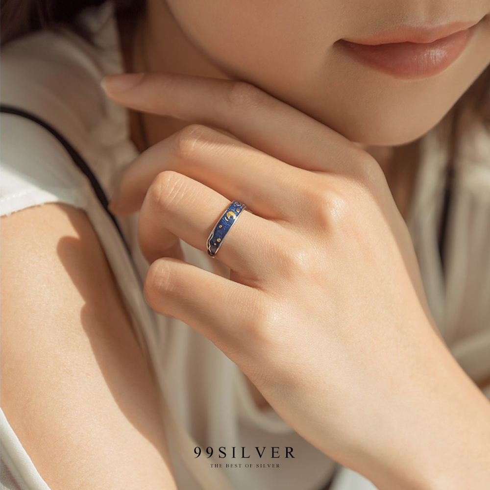 แหวนคู่รักศิลปินภาพวาดแวนโกะ Ring van gogh's glitter