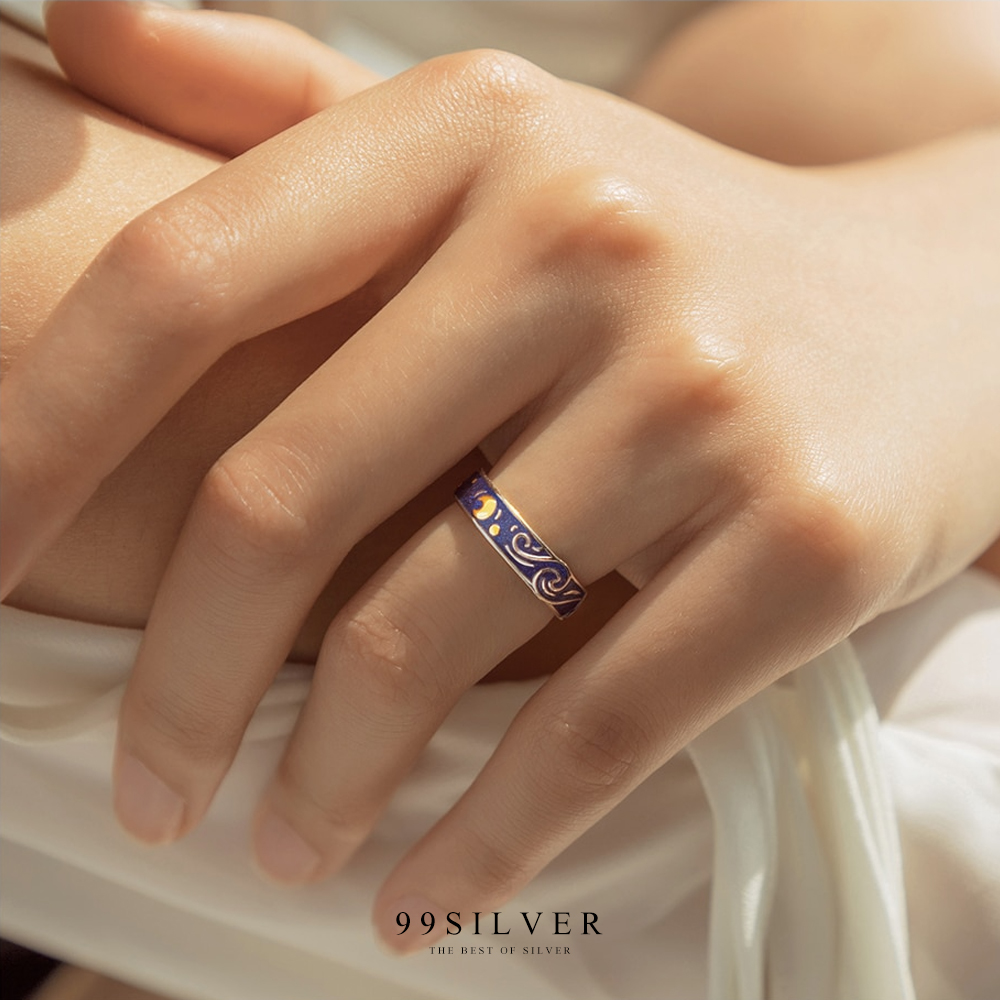 แหวนคู่รักศิลปินภาพวาดแวนโกะ Ring van gogh's glitter