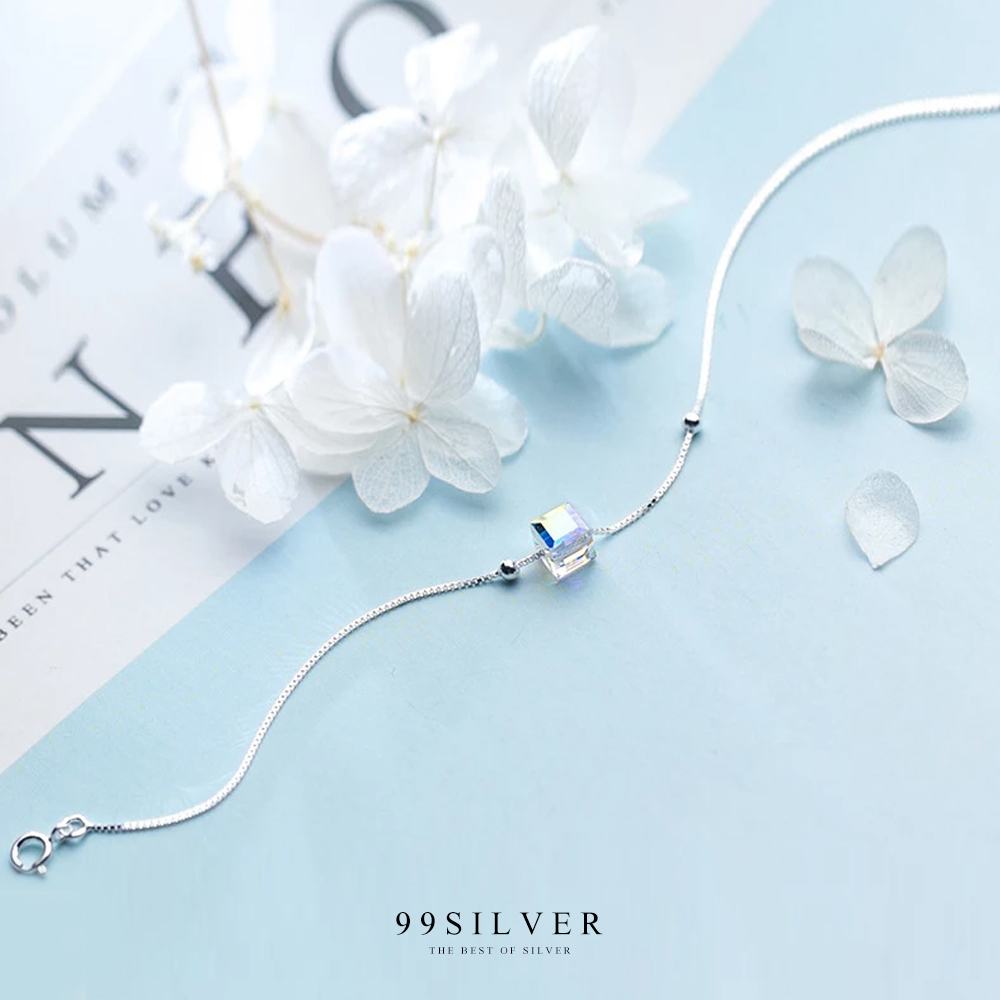 สร้อยข้อมือ Crystal Box สะท้อนแสงเป็นสีรุ้งสวยงามน่ารัก