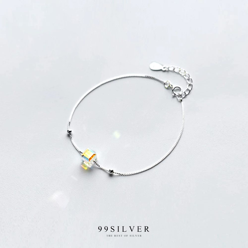 สร้อยข้อมือ Crystal Box สะท้อนแสงเป็นสีรุ้งสวยงามน่ารัก