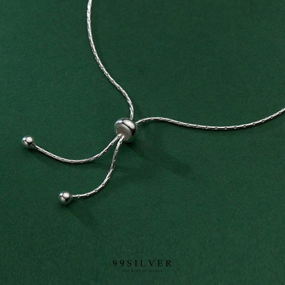 สร้อยข้อมือเงินแท้ประดับดอก Daisy ตัวสร้อยลายเกร็ด ตะขอแบบปรับระดับได้