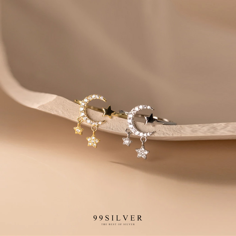 แหวน Diamond Star-Moon พระจันทร์เคียงดาวประดับเพชรตุ้งติ้งน่ารัก