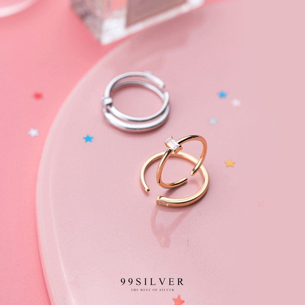 แหวนเพชรเหลี่ยมแบบ Diamond cut เพชรชูน่ารัก ตัวเรือนจิ๋ว 1 มิลลิเมตร