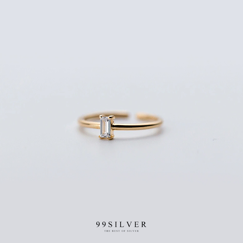 แหวนเพชรเหลี่ยมแบบ Diamond cut เพชรชูน่ารัก ตัวเรือนจิ๋ว 1 มิลลิเมตร