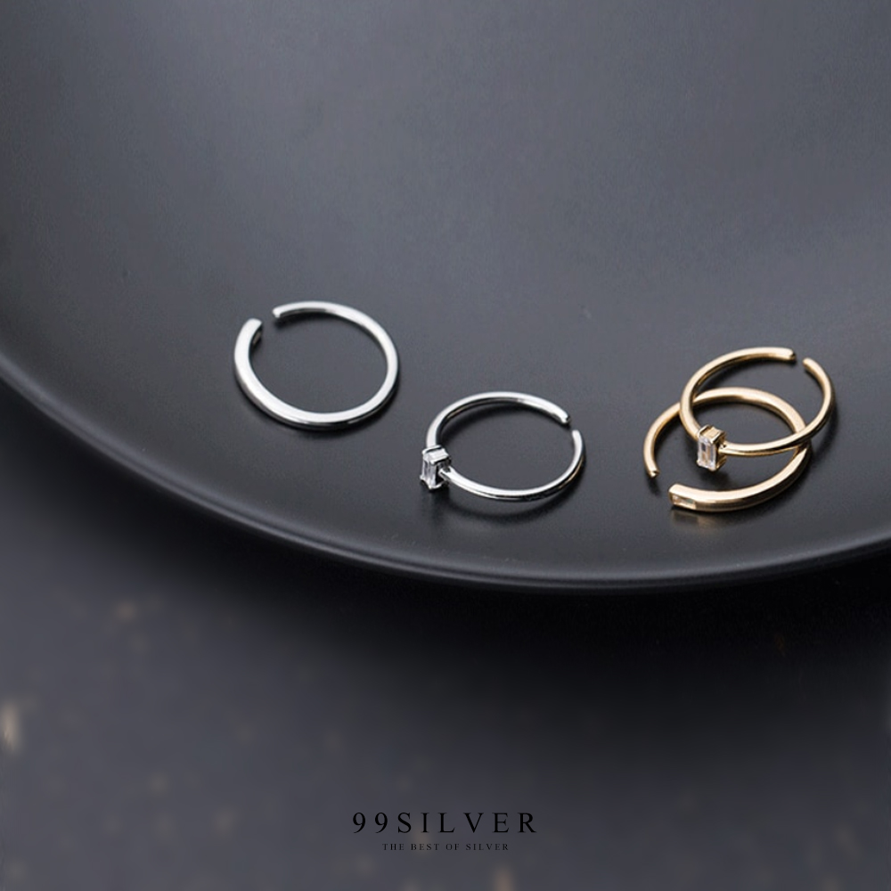 แหวนเพชรเหลี่ยมแบบ Diamond cut เพชรชูน่ารัก ตัวเรือนจิ๋ว 1 มิลลิเมตร