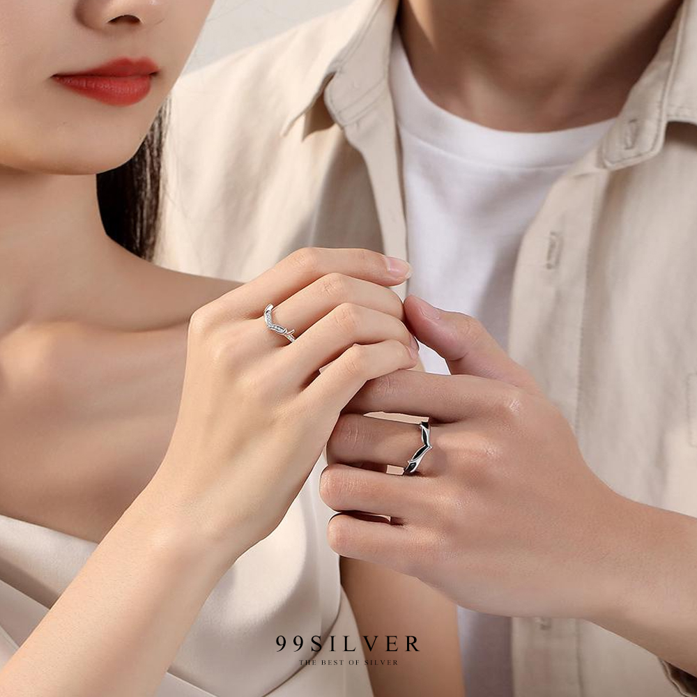 แหวนเขากวางคู่รัก Antlers of love อยู่เป็นคู่กันไปตลอดกาล วงผู้หญิงเคลือบโรสโกลน่ารัก