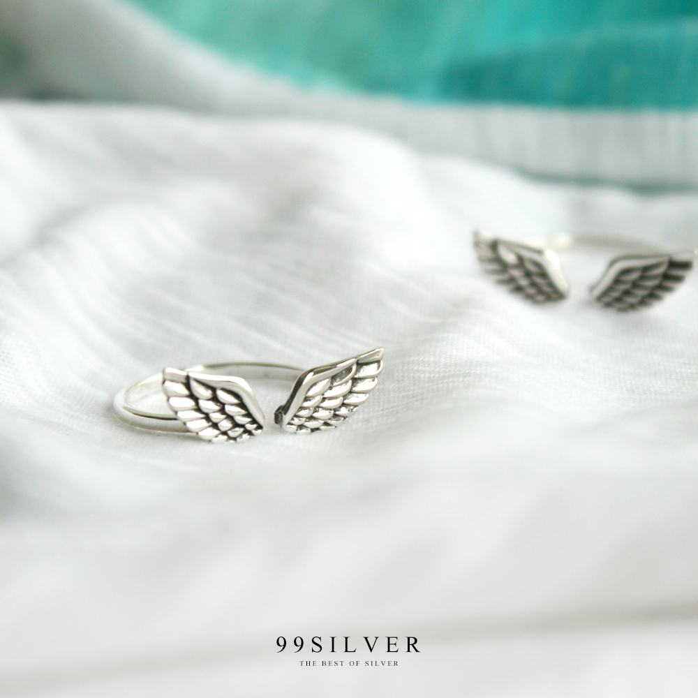 แหวนปีก Angel Wing Ring ตัวเรือนเงินแท้แบบปรับขนาดได้