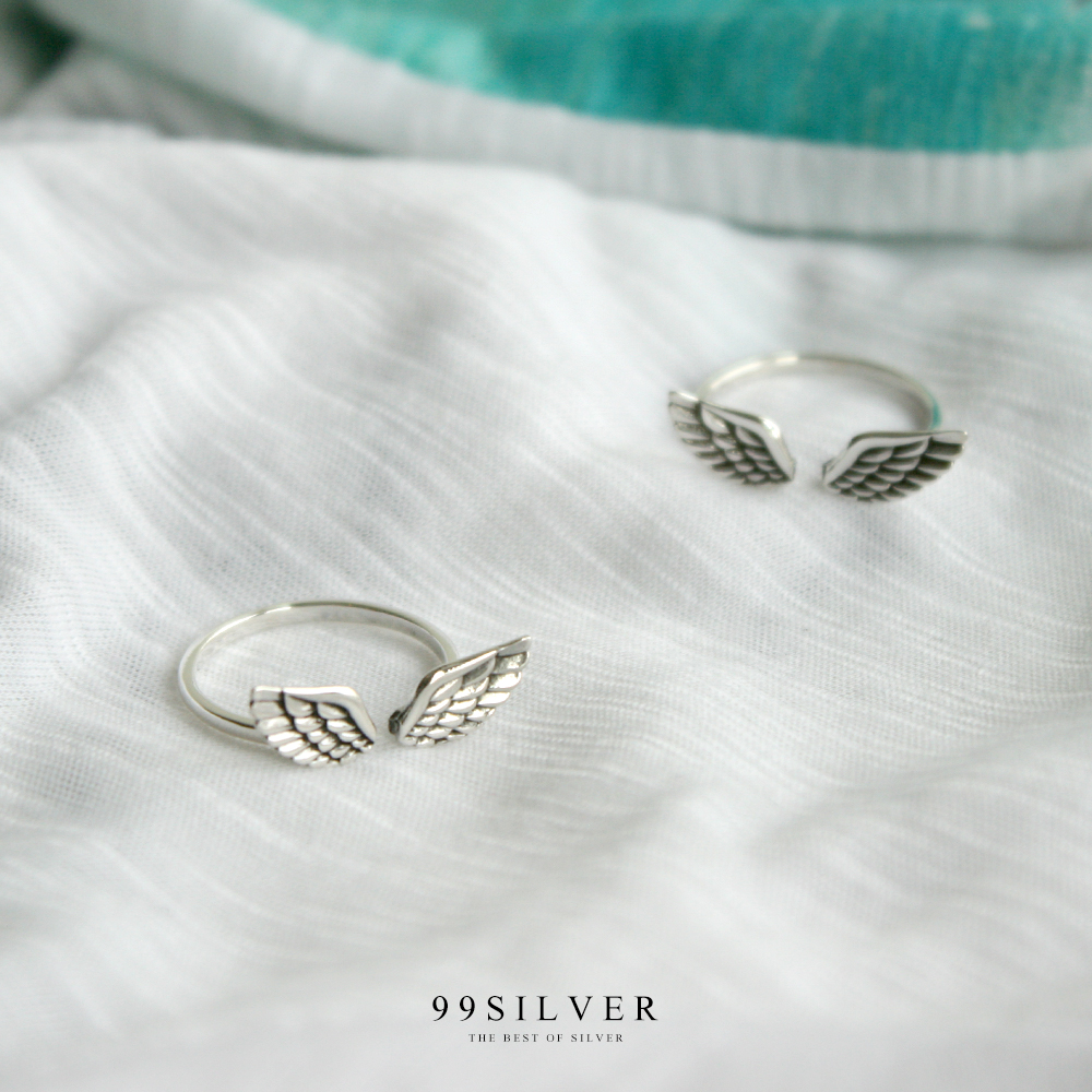 แหวนปีก Angel Wing Ring ตัวเรือนเงินแท้แบบปรับขนาดได้