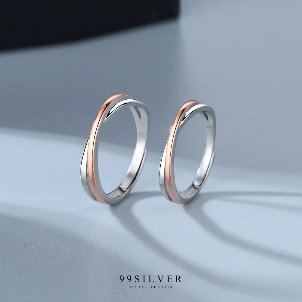 แหวนคู่รัก Infinity รักนิรันดร์ ตัดสีด้วยพิงค์โกลกับทองคำขาวหรูหรา