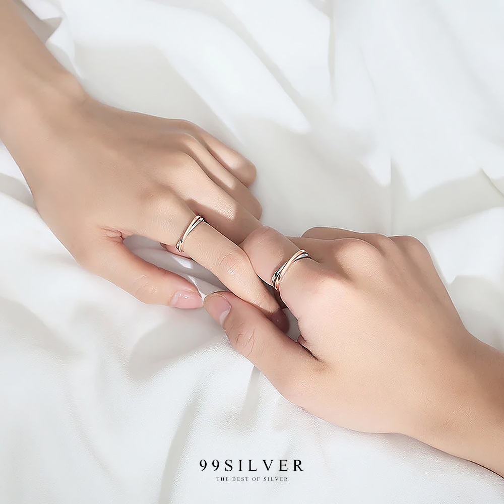 แหวนคู่รัก Infinity รักนิรันดร์ ตัดสีด้วยพิงค์โกลกับทองคำขาวหรูหรา