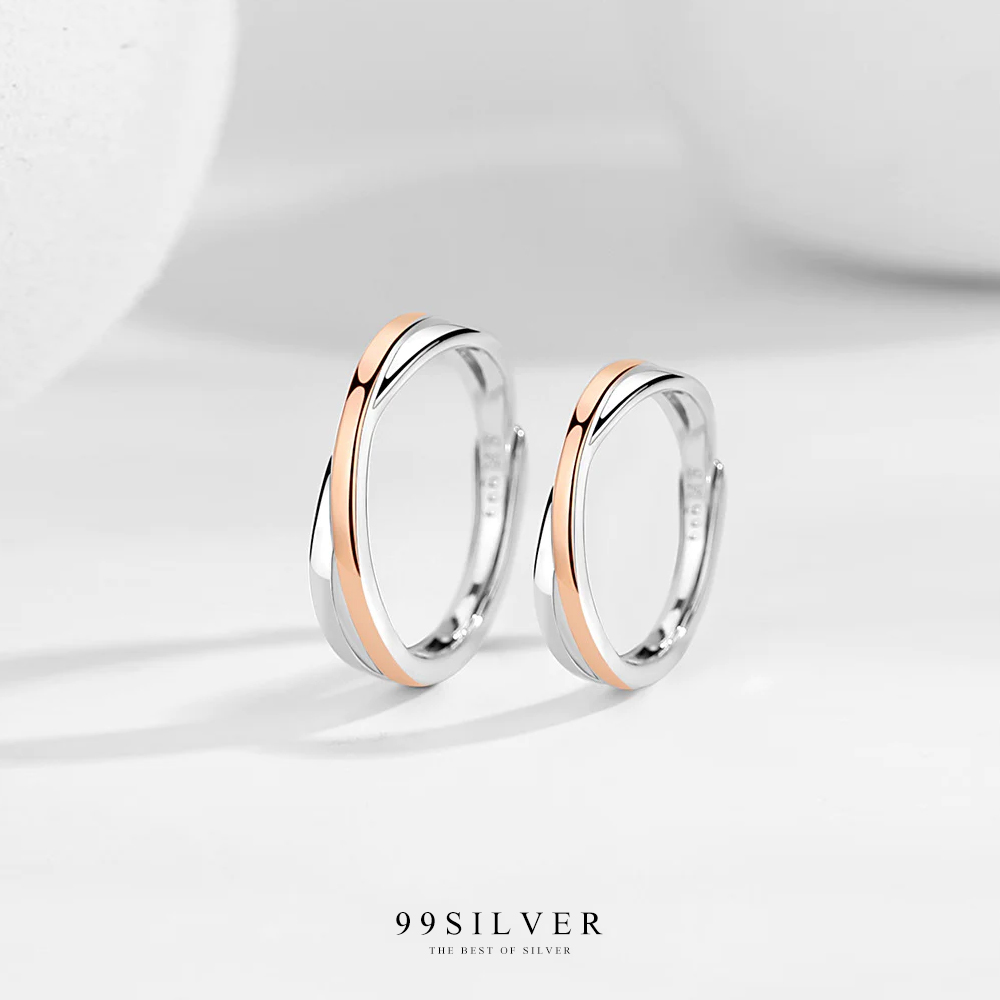 แหวนคู่รัก Infinity รักนิรันดร์ ตัดสีด้วยพิงค์โกลกับทองคำขาวหรูหรา