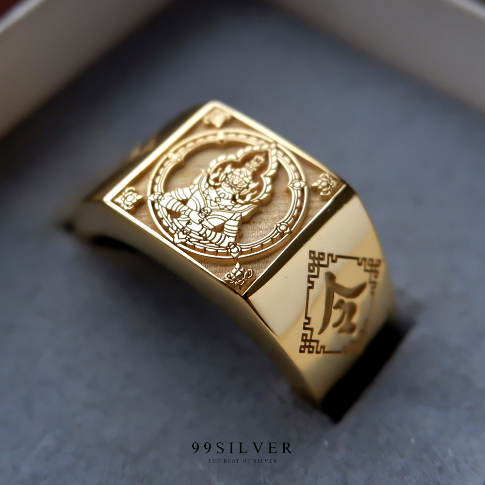แหวน Signet Ring ออกแบบได้เองตามที่ต้องการ ตัวเรือนหน้าเหลี่ยม 11x11 มิลลิเมตร เนื้อตัน