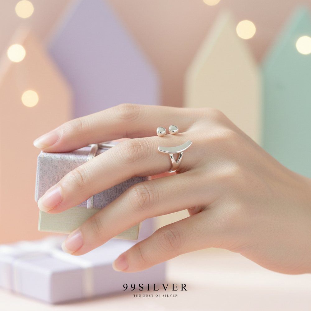 แหวนอีโม Emo Ring แฟชั่นน่ารักๆ เป็นรูปหน้ายิ้ม ตัวเรือนเปิด