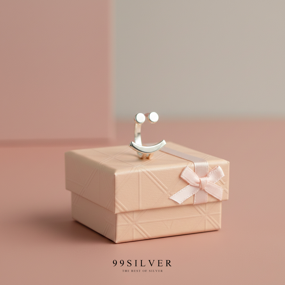 แหวนอีโม Emo Ring แฟชั่นน่ารักๆ เป็นรูปหน้ายิ้ม ตัวเรือนเปิด