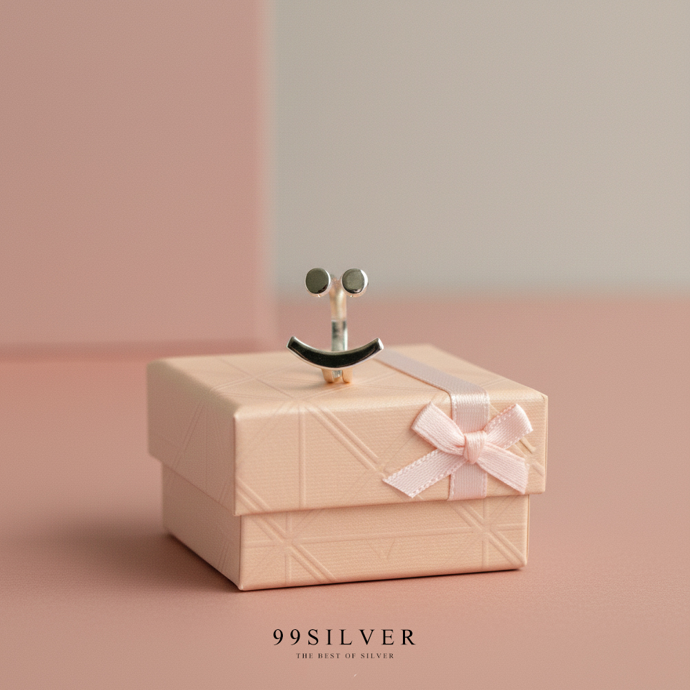 แหวนอีโม Emo Ring แฟชั่นน่ารักๆ เป็นรูปหน้ายิ้ม ตัวเรือนเปิด