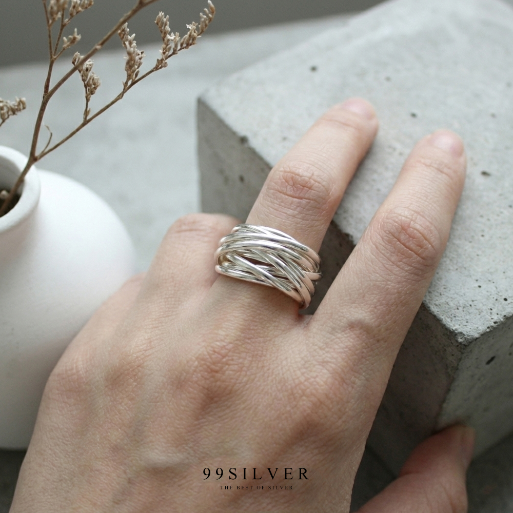 แหวนพวง Set 10 วงจิ๋วร้อยติดกัน แต่ละวงสามารถเลื่อนได้อิสระ