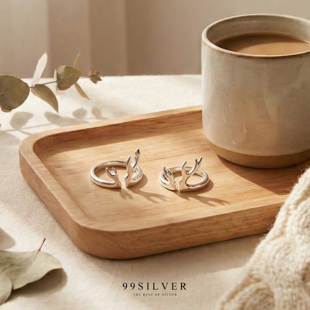 แหวนเขากวาง ดีไซน์สวย ใส่ง่ายเป็นแหวนก้านเปิด ไม่เชื่อมติด