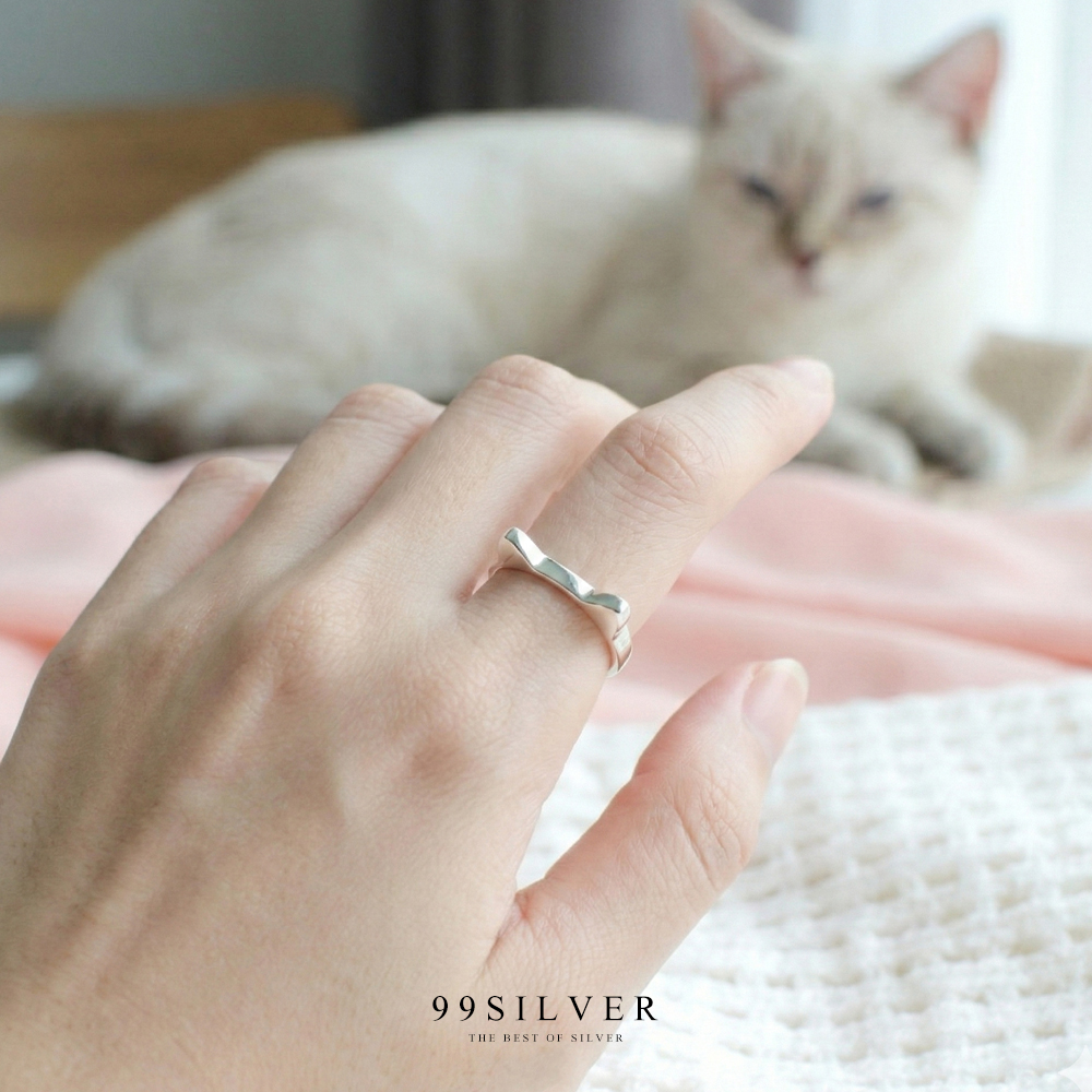 แหวนหูแมว Cat Ear Ring เนื้อตันเรียบ ใส่ง่ายน่ารัก สำหรับทาสแมว