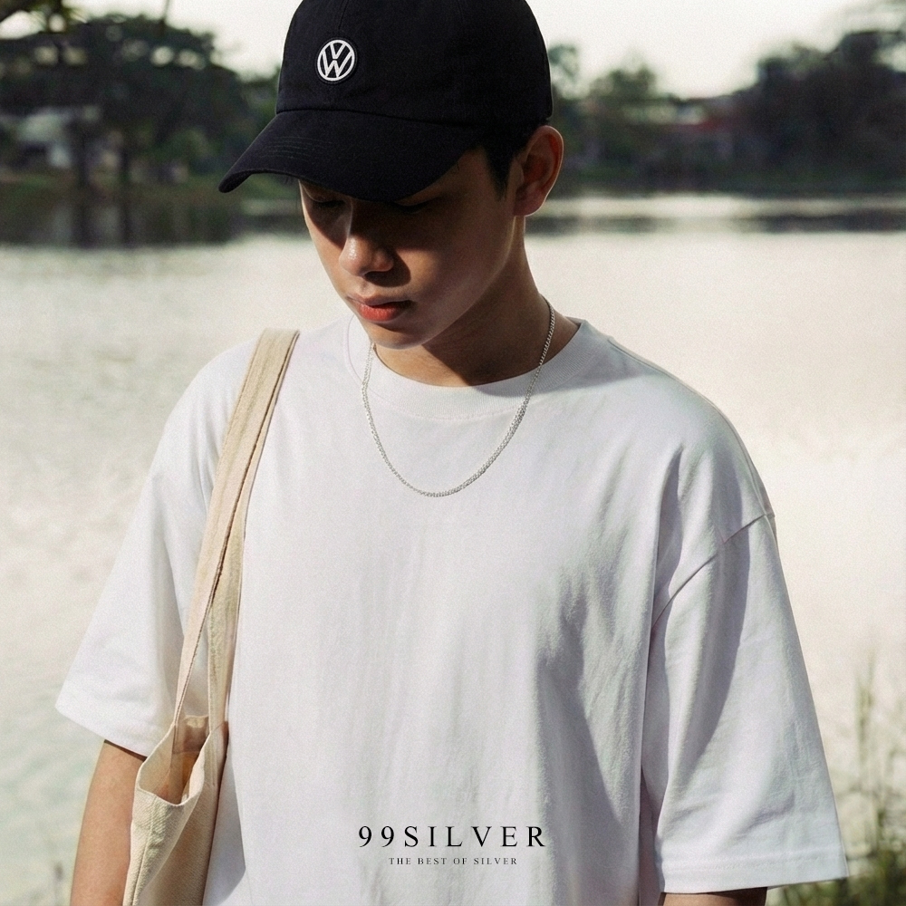 สร้อยคอเงินลายเลส เส้นนี้แข็งแรงมากห้อยพระหรือจี้ที่มีน้ำหนักได้ หน้าเลสกว้าง 3 มิลลิเมตร