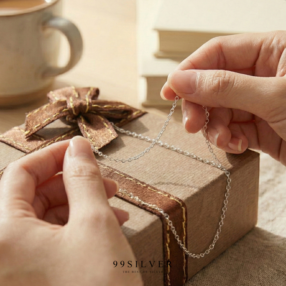 สร้อยเงินแท้ ข้อโซ่จิ๋ว เล็กๆใส่สบาย สำหรับห้อยจี้เล็กๆเบาๆน่ารัก