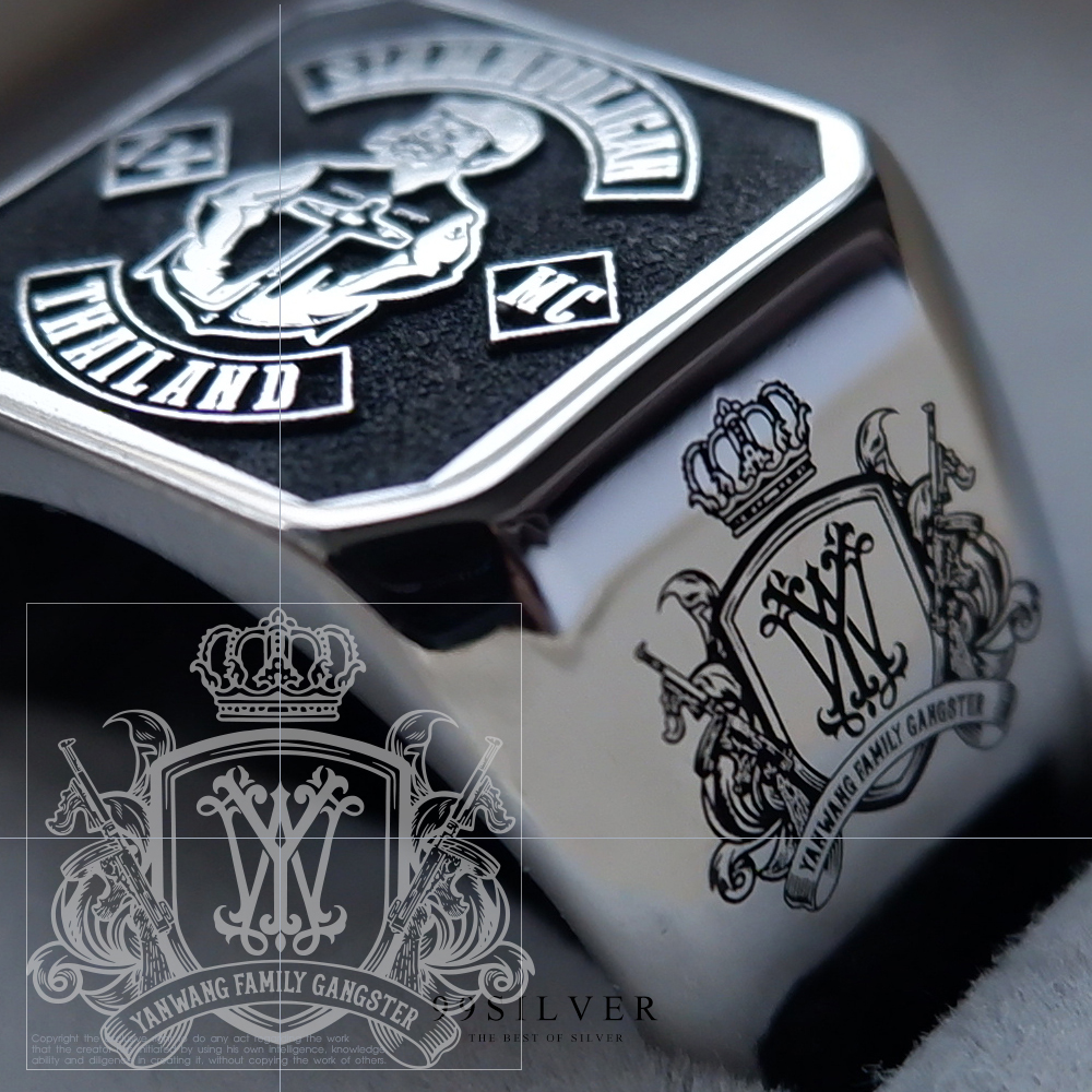 แหวน Signet Ring เนื้อแตนเลสแท้ผิวเงาวาว ขอบลบมุม หน้าแหวน 15x17 มม.