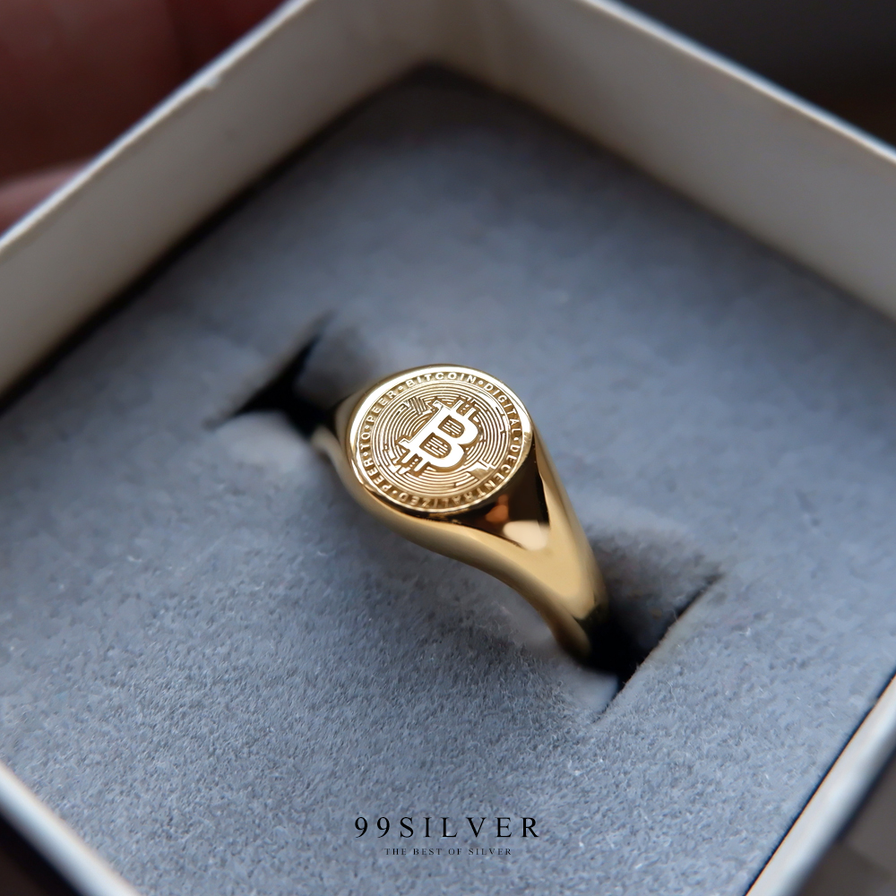 แหวน Signet Ring ออกแบบได้เองตามที่ต้องการ ตัวเรือนหน้ากลม 8x8 มิลลิเมตร